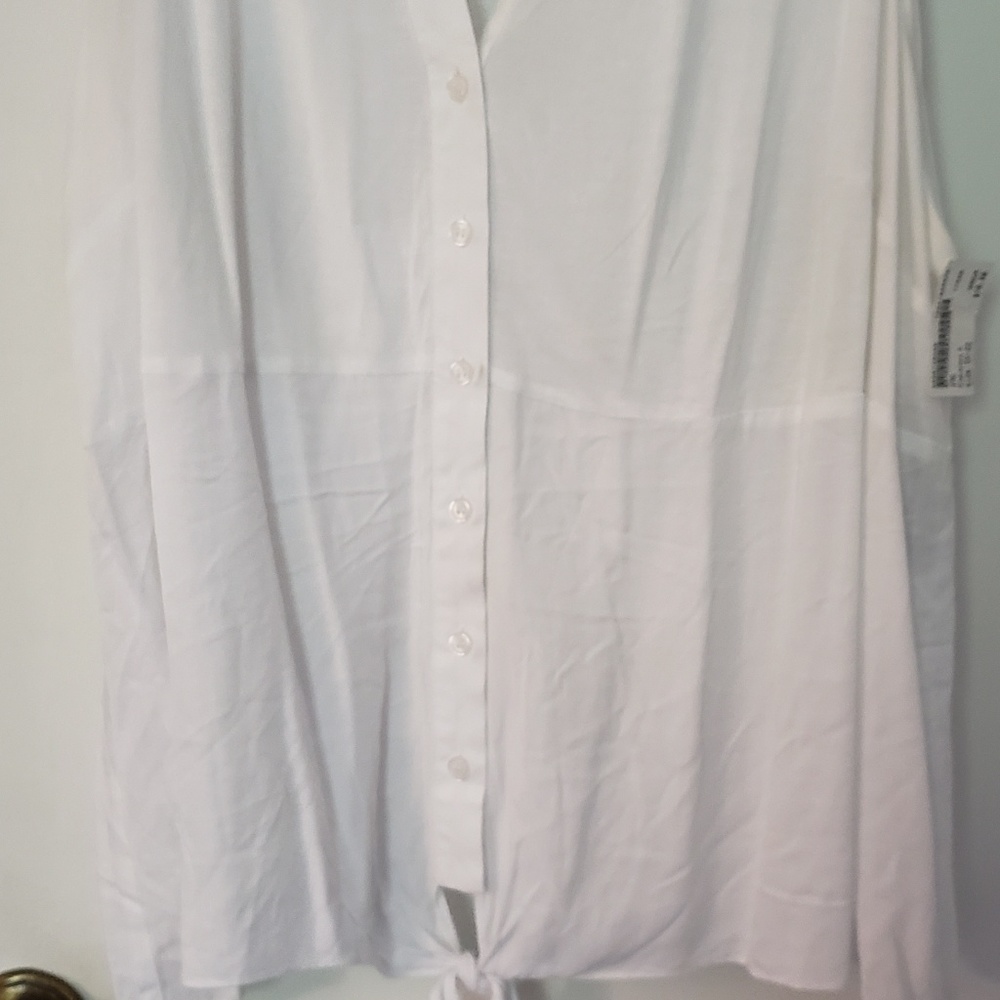 White button down top